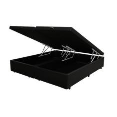 Imagem de Cama Box Baú Queen Bipartido Homequeen Sintético Preto 41X158x198