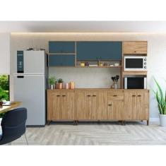 Imagem de Cozinha Completa 12 Portas 1 Gaveta Mb 9002 Torino Mel/petroleo