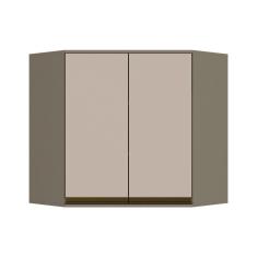 Imagem de Armário Aéreo P/ Cozinha Canto Oblíquo Connect 2 Portas 83cm Duna/cristal - Henn