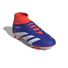Imagem de adidas Tênis unissex Club Sock J Bota de futebol flexível Groun (criança pequena), Azul lúcido, branco/vermelho solar, 18