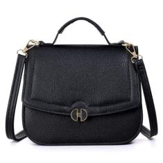 Imagem de Bolsa Feminina Transversal Média com Alça De Mão Tiracolo (PRETO)