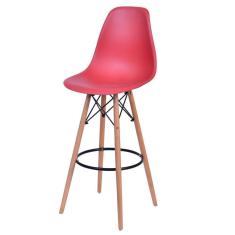 Imagem de Banqueta Polipropileno Base Madeira Eiffel OR Design Telha