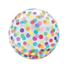 Imagem de Balão Bubble Estampado Confete Colorido 18" (45cm) - Mundo Bizarro