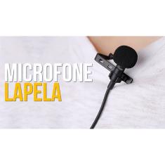 Imagem de Microfone de Lapela Youtuber Smartphone PC Fio 1,5m P3 3,5mm
