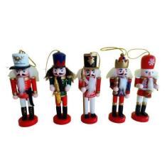 Imagem de Boneco Quebra-nozes Soldados Natal Enfeite Árvore Kit 5un - Toda Treco