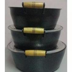 Imagem de Jogo 3 Panelas Alumínio Batido Craqueada - 30 - 32 - 34 Cm