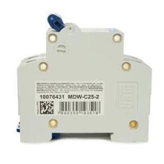 Imagem de Mini Disjuntor Bipolar MDW-C25-2 25A Curva C 5KA Weg