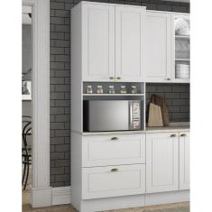 Imagem de Torre Quente 2 Portas 2 Gavetas Nicho para Forno Emily Henn Branco Fosco