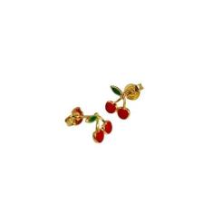 Imagem de Brinco Infantil Cereja Folheado Ouro 18k Antialérgico
