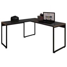 Imagem de Mesa Para Escritório Industrial Em L 150 Cm F01 Preto Fosco