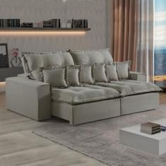 Imagem de Sofá Retrátil E Reclinável 210cm Com 6 Almofadas M144 - Estofados Mart