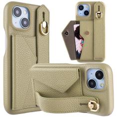 Imagem de AKABEILA Capa carteira para iPhone 12 Pro Max com suporte para cartão, capa de couro PU com compartimentos para cartões, fecho magnético, à prova de choque, capa protetora para celular com alça de