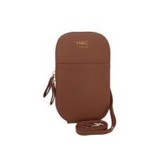 Imagem de Bolsa carteira feminina transversal porta celular - Flamingo, Cafe, P