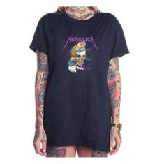 Imagem de Camiseta blusao feminina logo metalica rock roxo