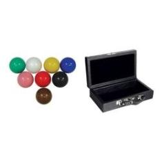 Imagem de Estojo Com Bola Snooker Sinuca Bilhar 8 Bolas Coloridas