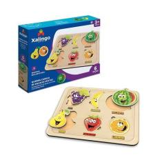 Imagem de Jogo Quebra-Cabeça Infantil de Encaixe Frutas 6 Peças Xalingo - 60143