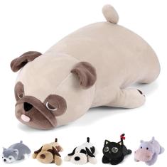 Imagem de Bicho de pelúcia pesado Meowtastic Pug Bulldog 31 cm 2,27 kg
