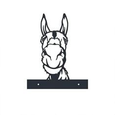 Imagem de metal animal espiando, cerca, metal fazenda vaca engraçada, decoração ao ar livre, ornamento jardim metal cavalo espiando, estátua animal árvore cerca fofa