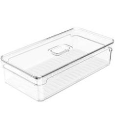 Imagem de Organizador De Geladeira Empilhável 2,8L Clear Fresh Com Respiradouro Frutas Legumes Vegetais OU