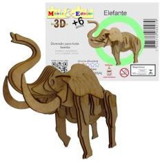 Imagem de Brinquedo Quebra Cabeça 3d Elefante Mdf