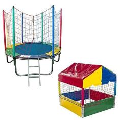 Imagem de Cama Elástica Pula Pula Trampolim 1,83m + Piscina de Bolinhas Quadrada 1,00m
