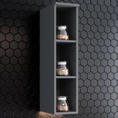 Imagem de Armário Aéreo Cozinha 20 Cm Americana 100% Mdf Cinza - Henn