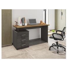 Imagem de Mesa Para Computador Ambiente Flay Grafite Perolizado Freijó - Móveis