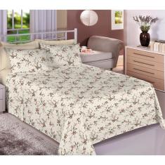 Imagem de Jogo de Cama King Size Premium 200 Fios Creme Estamparia