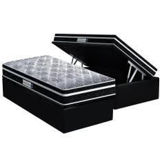Imagem de Cama Box Baú Solteiro: Colchão Ortopédico Probel D33/EP ProDormir Advanced Tech1500 Plus + Base crc Suede Black(88x188)
