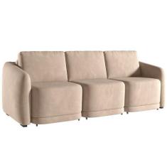 Imagem de Sofá Cama Casal para Sala 276cm Polska K04 Veludo Bege - Mpozenato