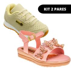 Imagem de Kit 2 Pares Tênis Infanti e Sapatilha de Menina Escolar - Club Happy, 