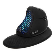 Imagem de Mouse vertical DeLux Seeker M618XSD Wireless OLED 4000DPI