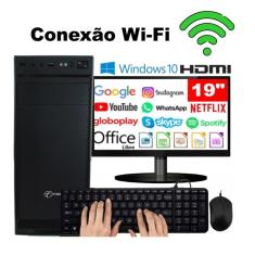 Imagem de Computador Completo Pc Cpu Monitor 19" Intel Core i3 Hdmi 4GB HD 500GB Windows 10 com Teclado e Mouse Desktop Wi-Fi
