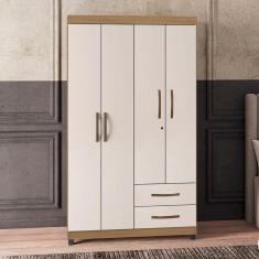 Imagem de Guarda Roupa Solteiro 4 Portas Cristais Paulista Nature Offw