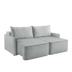 Imagem de Sofá 4 Lugares Retrátil Moon Linho Gelo - Estofart