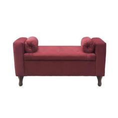 Imagem de Recamier Baú Félix 120cm Suede Bordo - Bandiera Decor