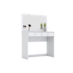 Imagem de Penteadeira Camarim Juvenil Daila c/ 2 Gavetas e Espelho Branco - Henn