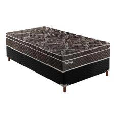 Imagem de Cama Box Solteiro Colchão Molas Ensacadas Paropas Privilege + Base Crc Suede Black(88x188x25)