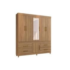 Imagem de Guarda Roupa Solteiro 6 Portas (1 c/ Espelho) e 4 Gavetas Guarujá Amên