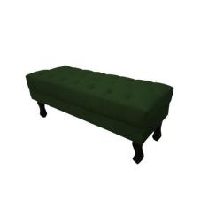 Imagem de Recamier Luis Xv Capitonê Retrô 120cm Suede Verde Pés Madeira Ms Decor