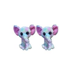 Imagem de Kit C/2x Brinquedo de Pelúcia  Elefante Colorido - Ty Rara