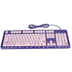 Imagem de Teclado USB Com Fio Silent e Cartoon para Computador Portátil Compatibilidade Iversal Com PC de Mesa Design ômico para Digitação Confortável e Portátil para Trabalho ou Jogos