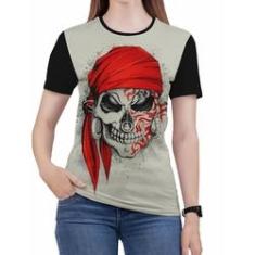 Imagem de Camiseta de Rock n roll Caveira moto Feminina Roupas blusa