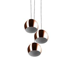 Imagem de Lustre Pendente Aluminio Bola Triplo 15Cm New Cobre