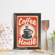 Imagem de Quadro Decorativo Café Vintage 33x43cm Moldura Marrom
