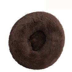 Imagem de Cama de cachorro calmante para cães pequenos – Cama de cachorro pequena lavável com donut, cama de gato de pelúcia macia redonda anti-ansiedade, serve para toPets, diâmetro 28 cm