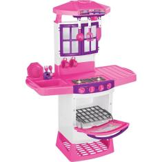 Imagem de Brinquedo Cozinha Magica Rosa Eletronica Infantil Completa - Magic Toys