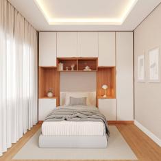 Imagem de Guarda-roupa Modulado 7 Portas 5 Peças Hera Cabecasa Madeiramadeira Louro/Branco Geada/Cinza