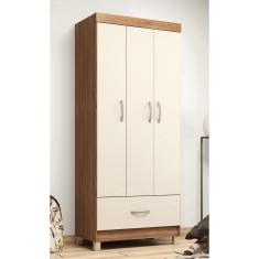 Imagem de Guarda Roupa Roupeiro Solteiro 31060 03 Portas 01 Gaveta Prince Amendola Touch Off White Demóbile