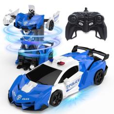 Imagem de Carro de controle remoto DEERC Transform 1:18 Scale Police Car Toy